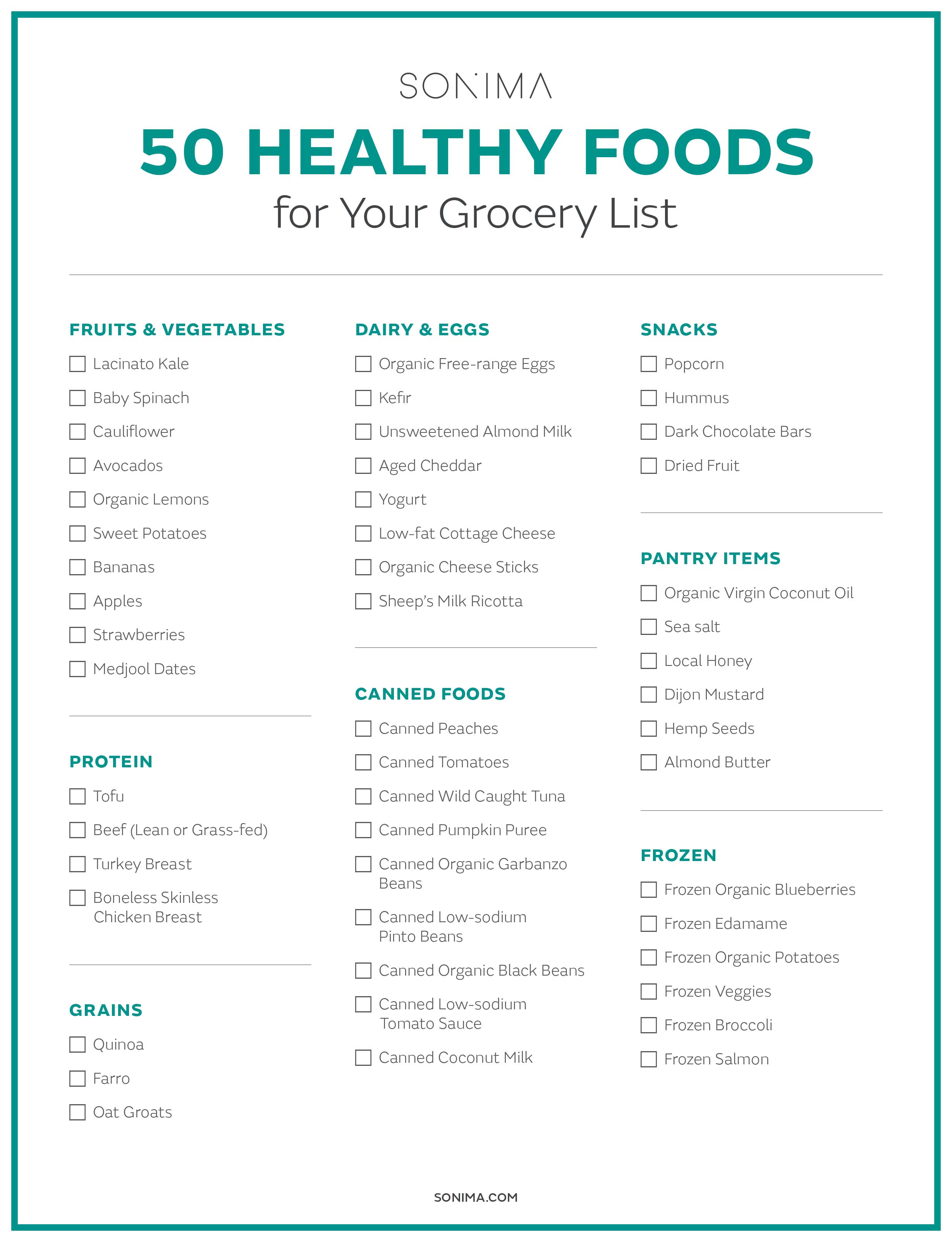 50 Healthy Foods To Add To Your Grocery List Sonima 50 Healthy Foods To Add To Your Grocery List Sonima